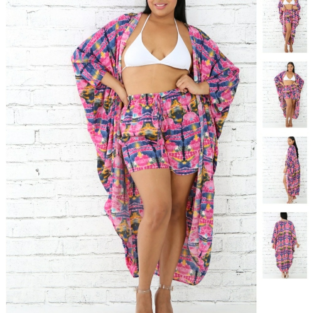 Tye dye swim short & cover up